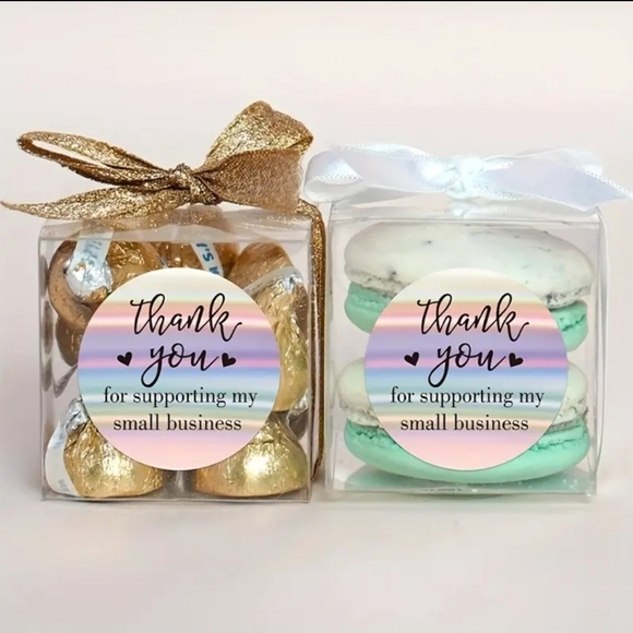 100pk DELIGHT YOUR CUSTOMERS W/ COLORFUL HOLOGRAPHIC THANK YOU CARDS & LABELS - Picture 11 of 12